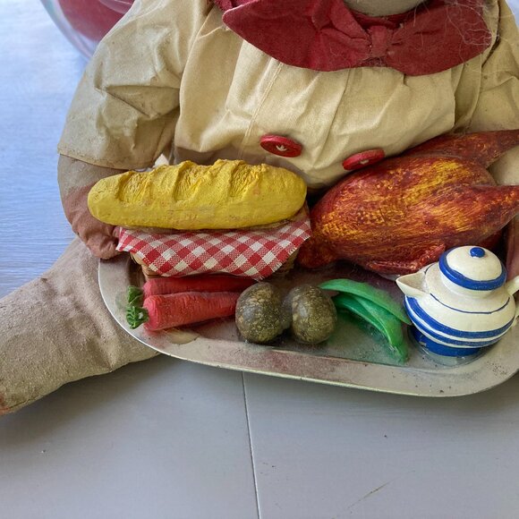 CHRISTMAS PIG CHEF 1999 23" Handpainted Paper Mache  Stuffed Display Doll RARE - Picture 2 of 11